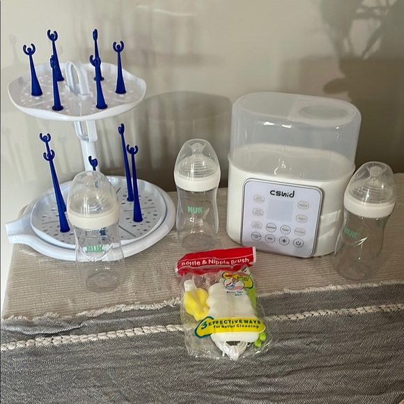 Cswind Baby Bottle Sterilizer Set with Blue and White Accessories - Picture 1 of 5
